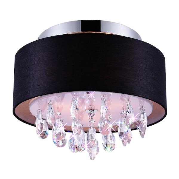 Cwi Lighting Dash 3 Light Drum Shade Flush Mount With Chrome Finish 5443C14C (Black) - main